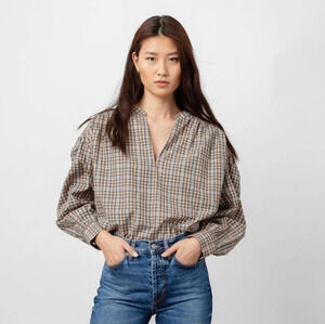 *NWT* Rails Vera Plaid Split Neck Shirt